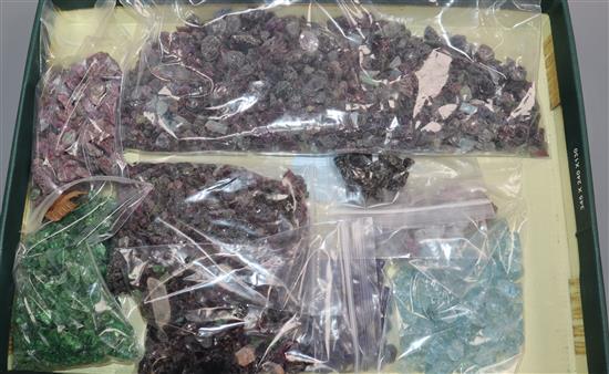 A collection of uncut gem stones